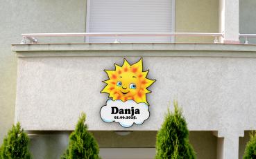 Geburtstafel Sonne - personalisierbar - 70x100cm